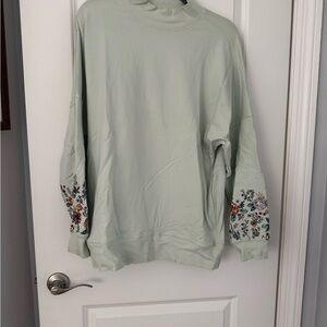 Floral Sleeve Sweatshirt - Green